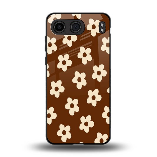 Brown Flowers back phone cover | glass case for oneplus nord 4