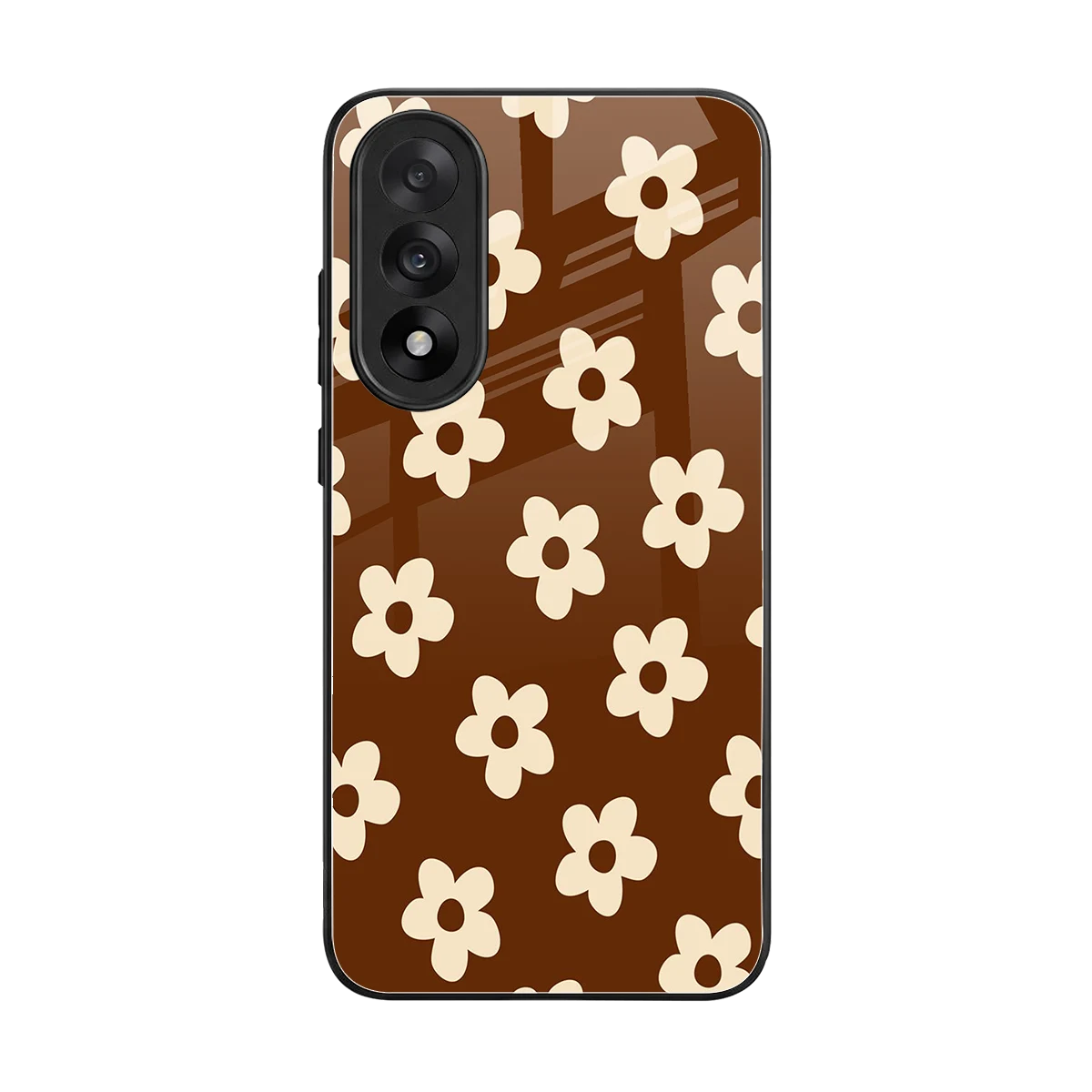 Brown Flowers back phone cover | glass case for oneplus nord 5