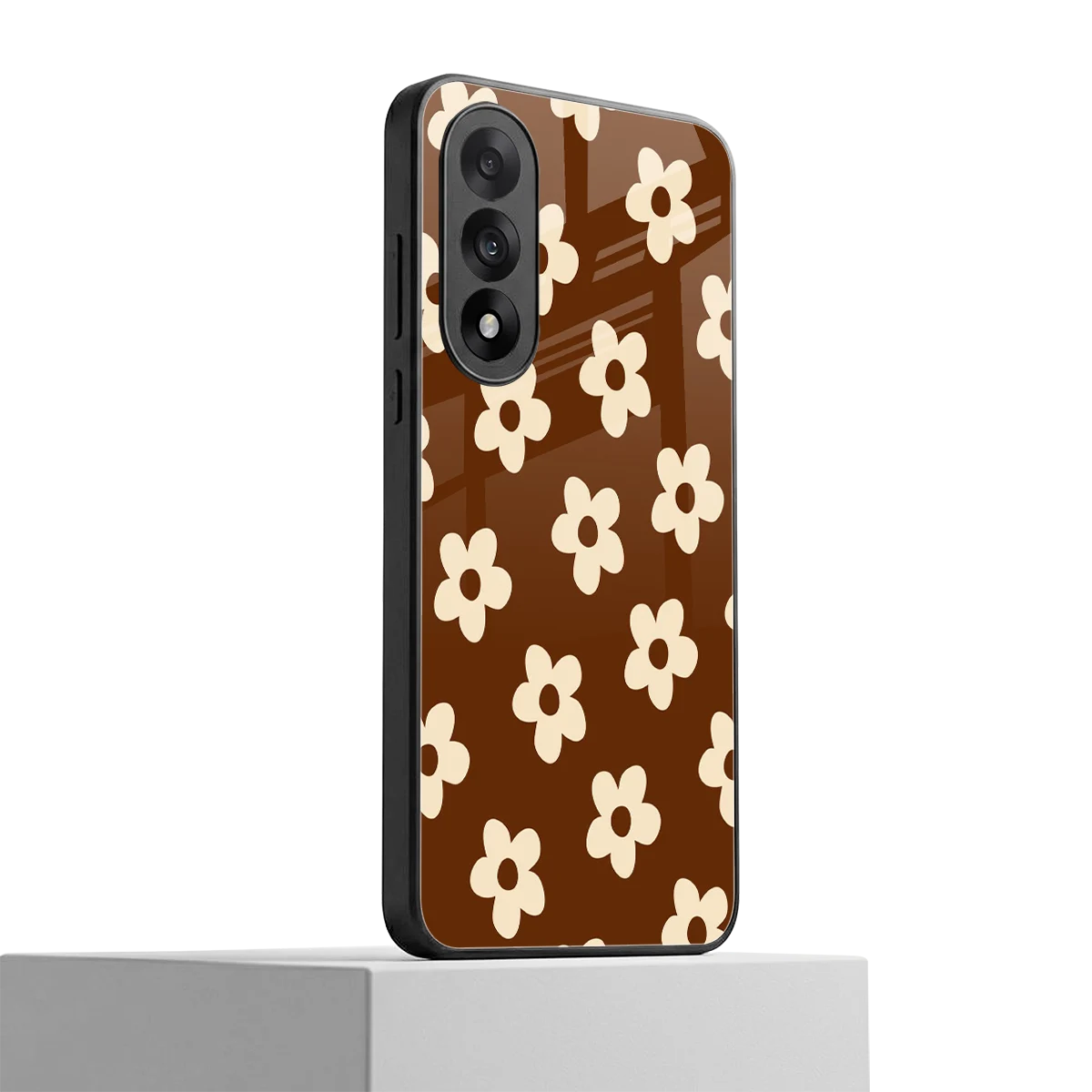 Brown Flowers oneplus nord 5 mobile cover | shockproof glass phone case
