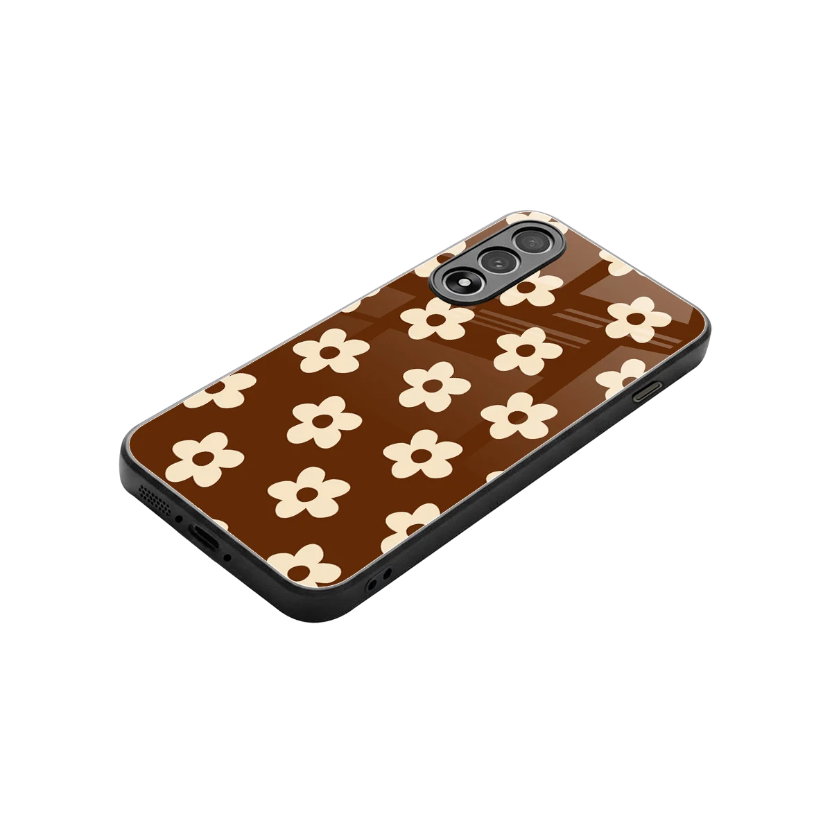 Brown Flowers stylish phone case for oneplus nord 5 | glossy glass and slim fit