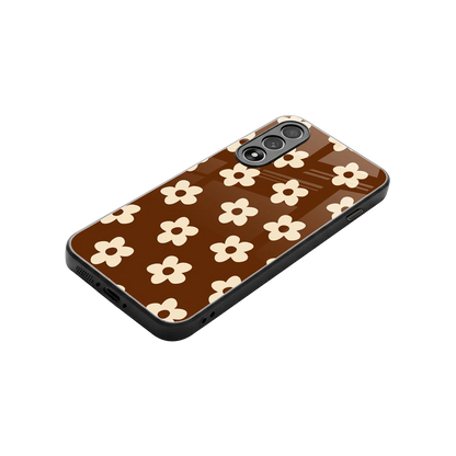 Brown Flowers stylish phone case for oneplus nord 5 | glossy glass and slim fit