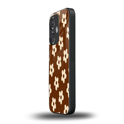 Brown Flowers oneplus nord ce 3 mobile cover | shockproof glass phone case