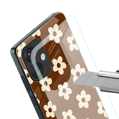 Brown Flowers stylish phone case for oneplus nord ce 3 | glossy glass and slim fit