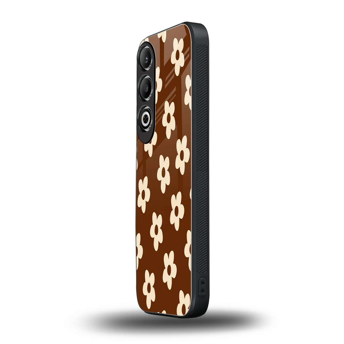 Brown Flowers oneplus nord ce 4 mobile cover | shockproof glass phone case