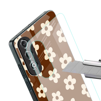 Brown Flowers stylish phone case for oneplus nord ce 4 | glossy glass and slim fit