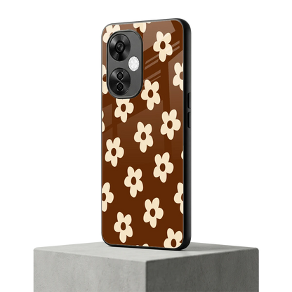Brown Flowers oneplus nord ce 3 lite mobile cover | shockproof glass phone case