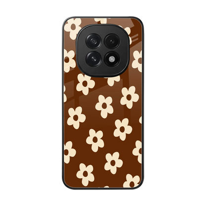 Brown Flowers back phone cover | glass case for oppo f29 5g