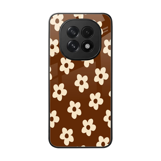 Brown Flowers back phone cover | glass case for oppo f29 5g