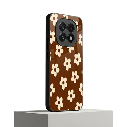 Brown Flowers oppo f29 5g mobile cover | shockproof glass phone case