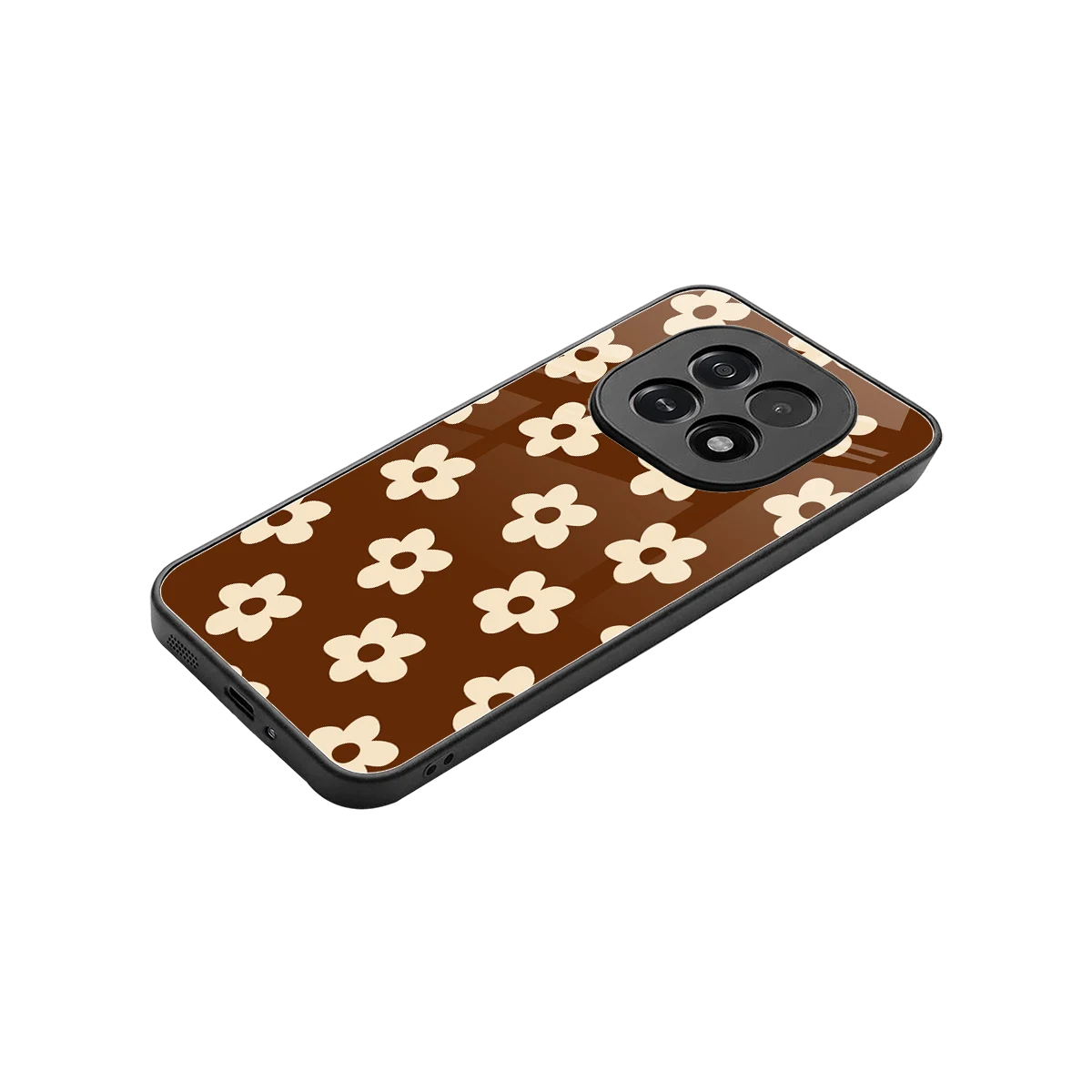 Brown Flowers stylish phone case for oppo f29 5g | glossy glass and slim fit