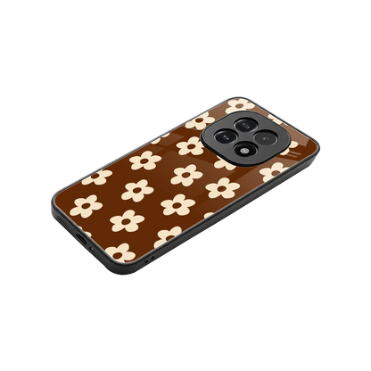 Brown Flowers stylish phone case for oppo f29 5g | glossy glass and slim fit