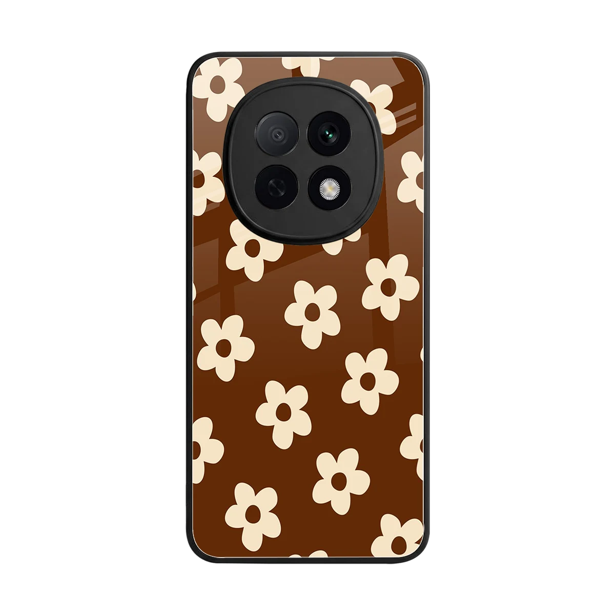 Brown Flowers back phone cover | glass case for oppo f29 pro 5g