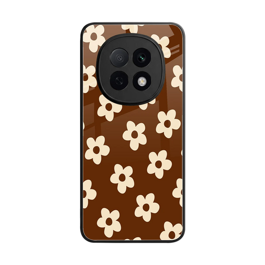 Brown Flowers back phone cover | glass case for oppo f29 pro 5g