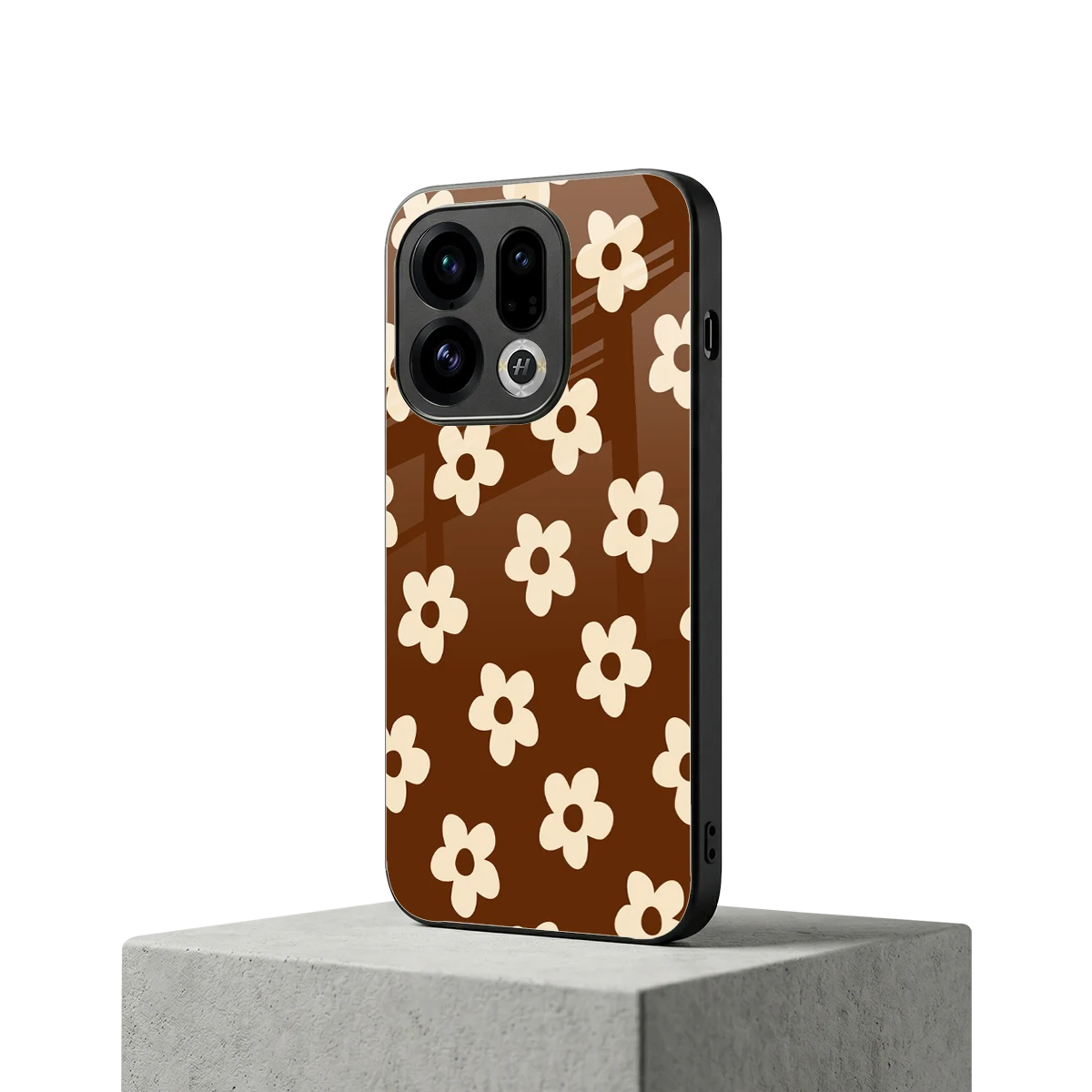 Brown Flowers oppo find x9 mobile cover | shockproof glass phone case