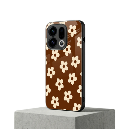 Brown Flowers oppo find x9 mobile cover | shockproof glass phone case