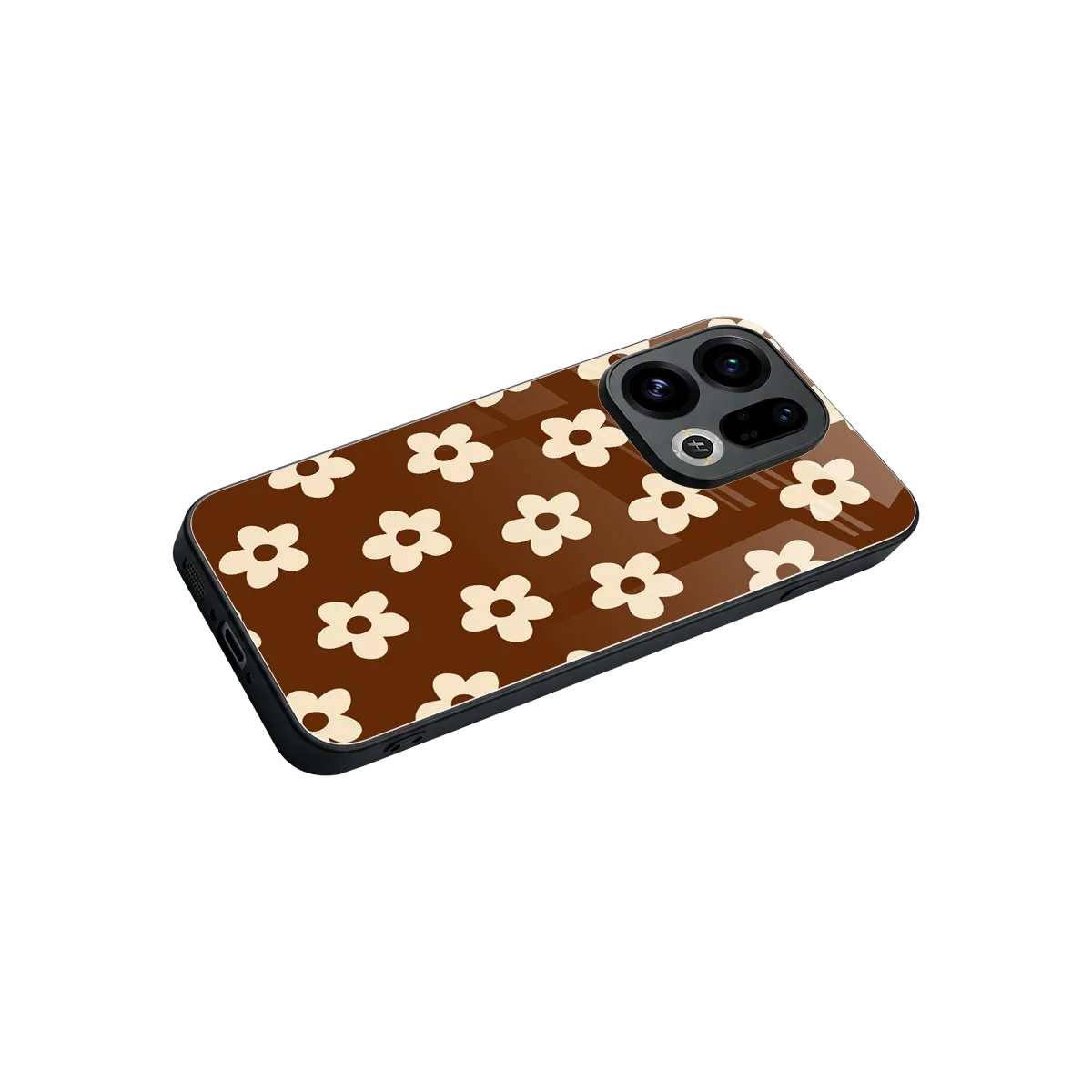 Brown Flowers stylish phone case for oppo find x9 | glossy glass and slim fit