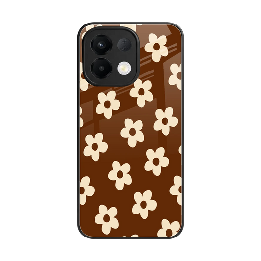 Brown Flowers back phone cover | glass case for oppo k13 5g