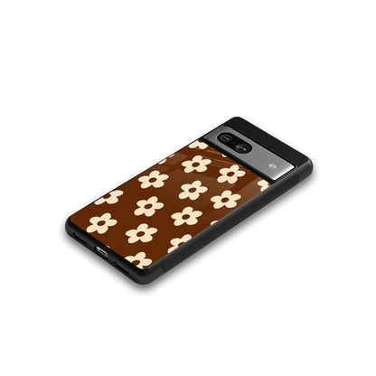Brown Flowers google pixel 7a mobile cover | shockproof glass phone case