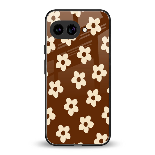 Brown Flowers back phone cover | glass case for google pixel 10a