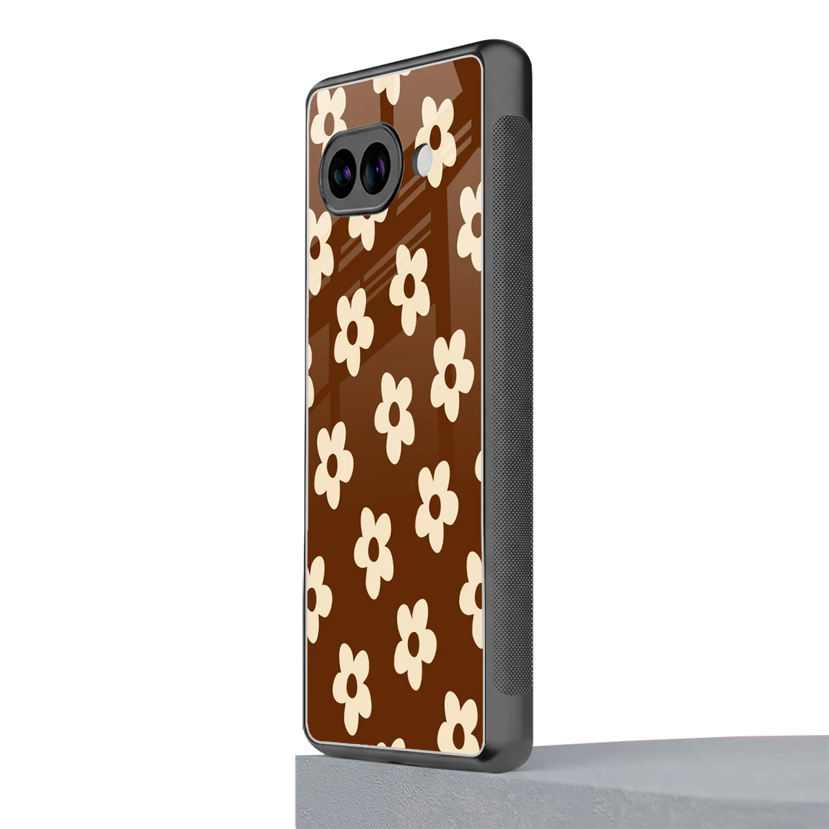 Brown Flowers google pixel 9a mobile cover | shockproof glass phone case