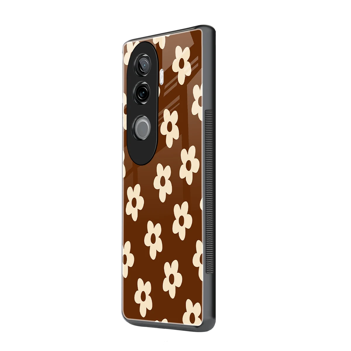 Brown Flowers vivo v40e mobile cover | shockproof glass phone case