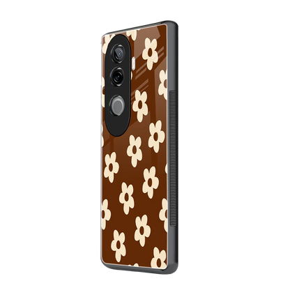 Brown Flowers vivo v40e mobile cover | shockproof glass phone case