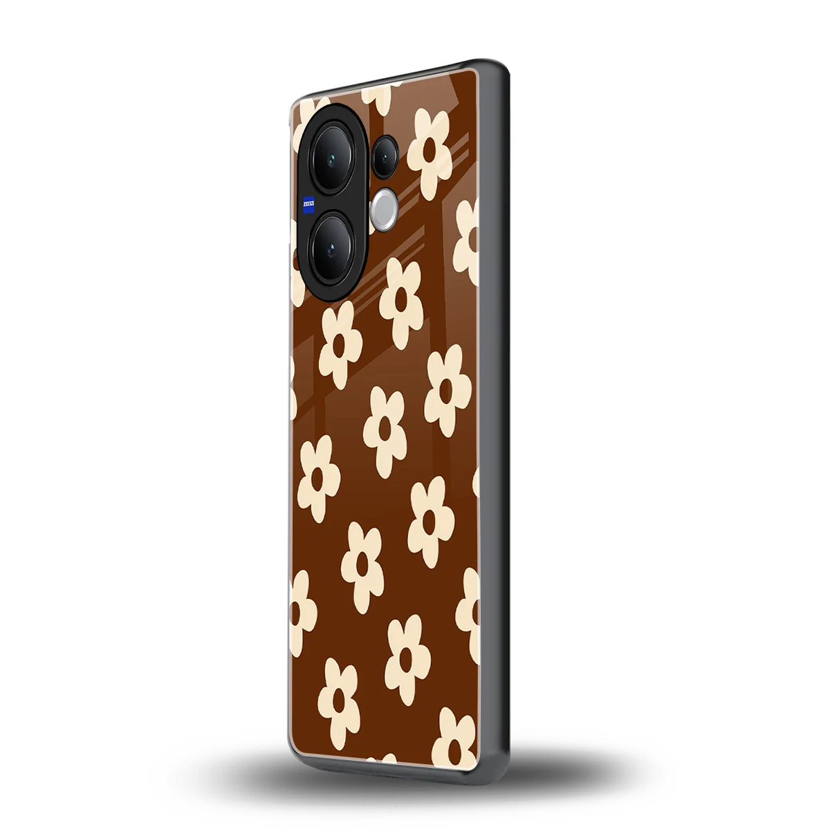Brown Flowers vivo v60 mobile cover | shockproof glass phone case