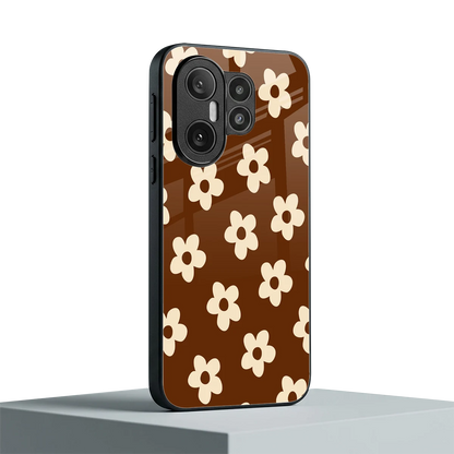 Brown Flowers vivo x200 fe mobile cover | shockproof glass phone case