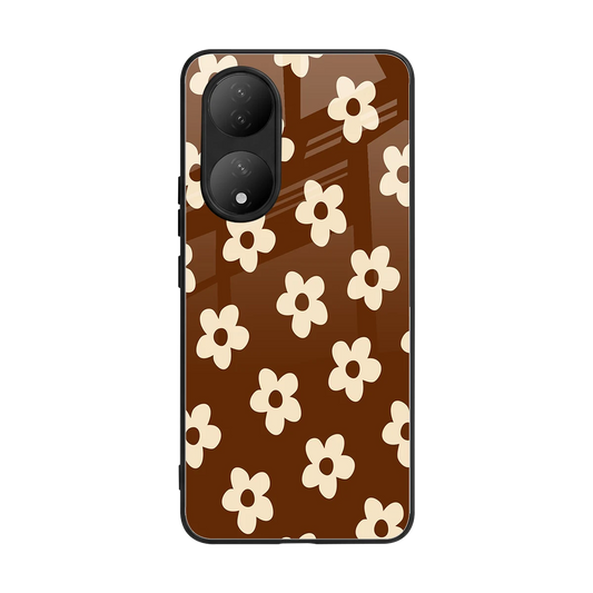 Brown Flowers back phone cover | glass case for Vivo-y100