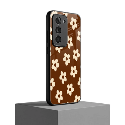 Brown Flowers redmi 15 5g mobile cover | shockproof glass phone case