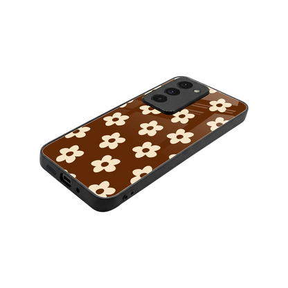 Brown Flowers stylish phone case for redmi 15 5g | glossy glass and slim fit
