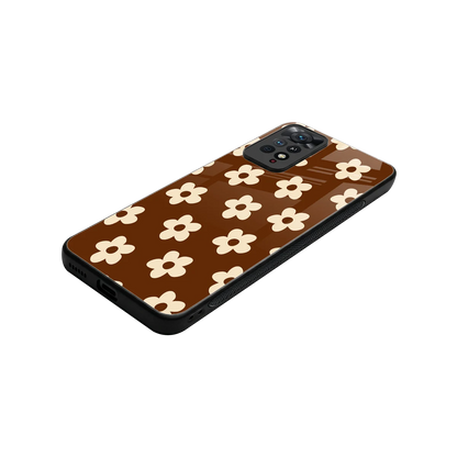 Brown Flowers stylish phone case for redmi note 11 pro | glossy glass and slim fit