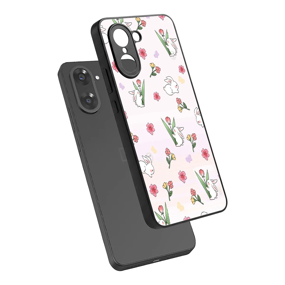 Bunny Bliss sleek oneplus nord ce5 5g cover with tempered glass back and TPU edges