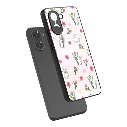 Bunny Bliss sleek oneplus nord ce5 5g cover with tempered glass back and TPU edges