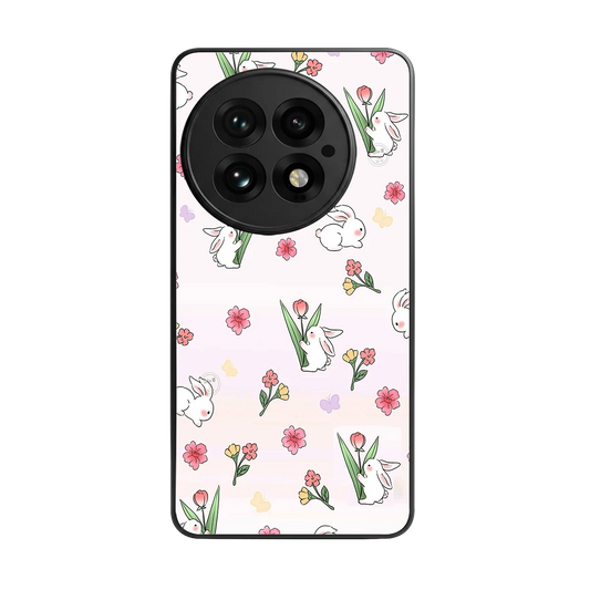 Bunny Bliss back phone cover | glass case for oneplus 13