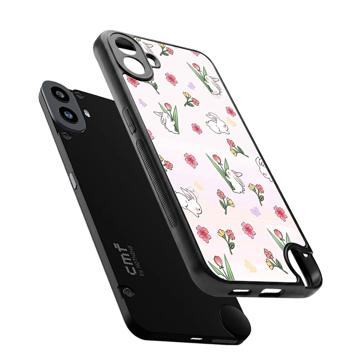 Bunny Bliss sleek cmf nothing phone 1 cover with tempered glass back and TPU edges