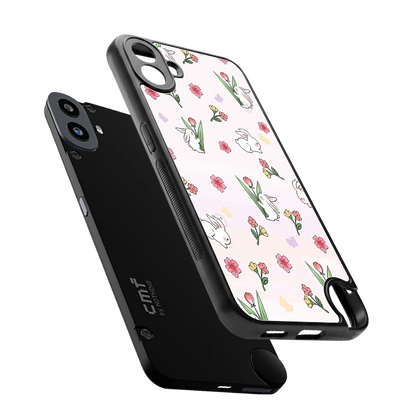 Bunny Bliss sleek cmf nothing phone 1 cover with tempered glass back and TPU edges