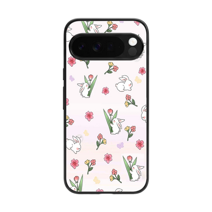 Bunny Bliss back phone cover | glass case for google pixel 10 pro xl