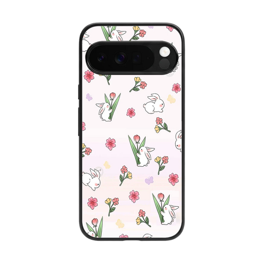 Bunny Bliss back phone cover | glass case for google pixel 10 pro xl