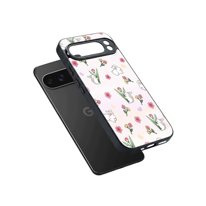 Bunny Bliss sleek google pixel 10 pro xl cover with tempered glass back and TPU edges