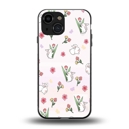 Bunny Bliss back phone cover | glass case for iphone 12 mini