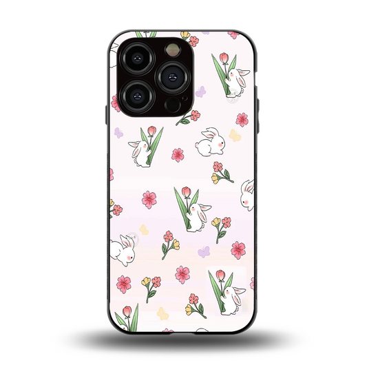 Bunny Bliss back phone cover | glass case for iphone 13 pro