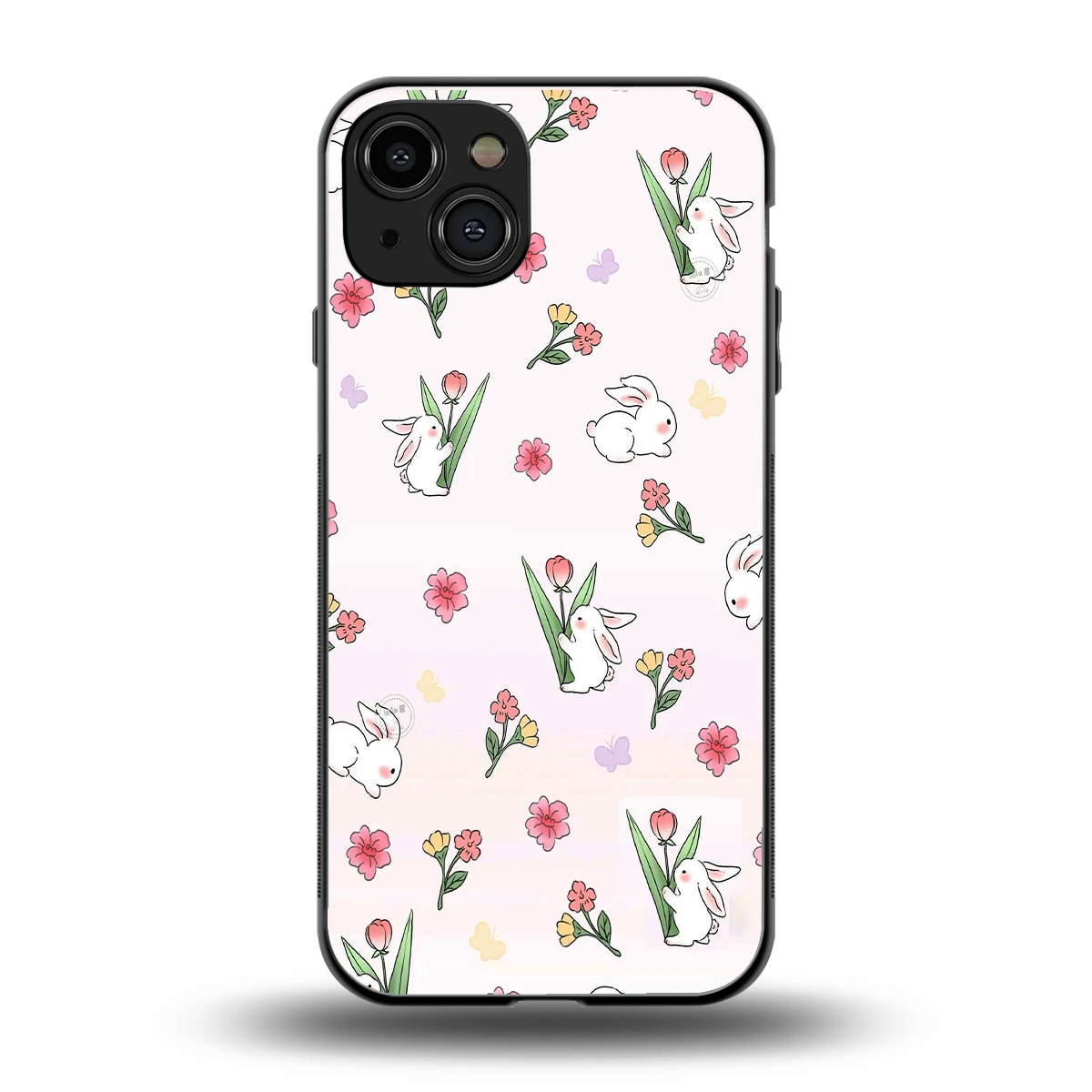 Bunny Bliss back phone cover | glass case for iphone 15
