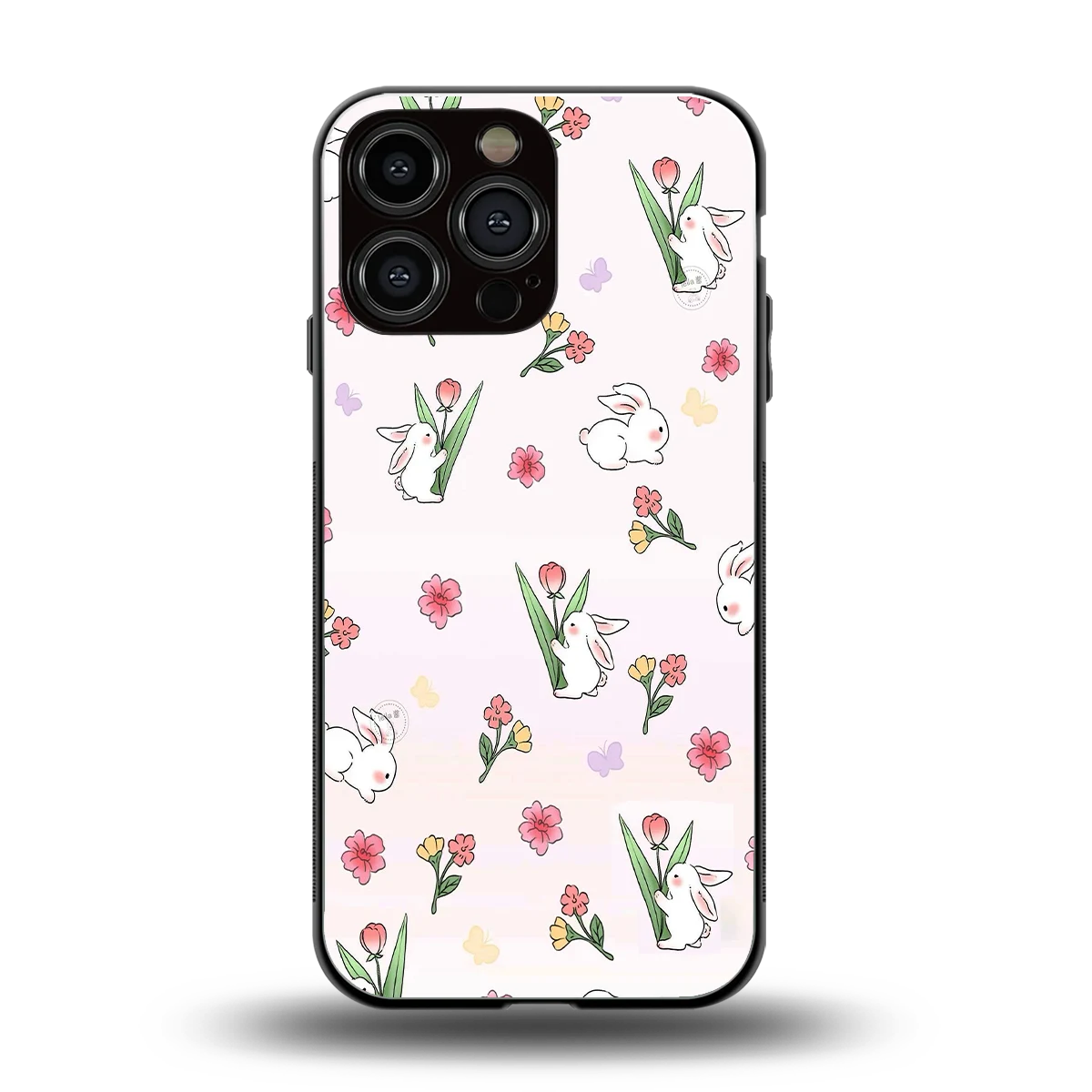 Bunny Bliss back phone cover | glass case for iphone 16 pro max