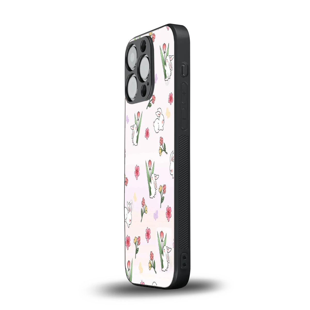 Bunny Bliss iphone 16 pro mobile cover | shockproof glass phone case