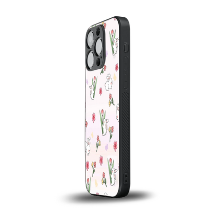 Bunny Bliss iphone 16 pro mobile cover | shockproof glass phone case