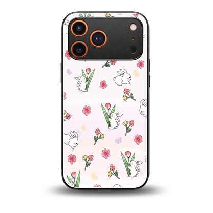 Bunny Bliss back phone cover | glass case for iphone 17 pro