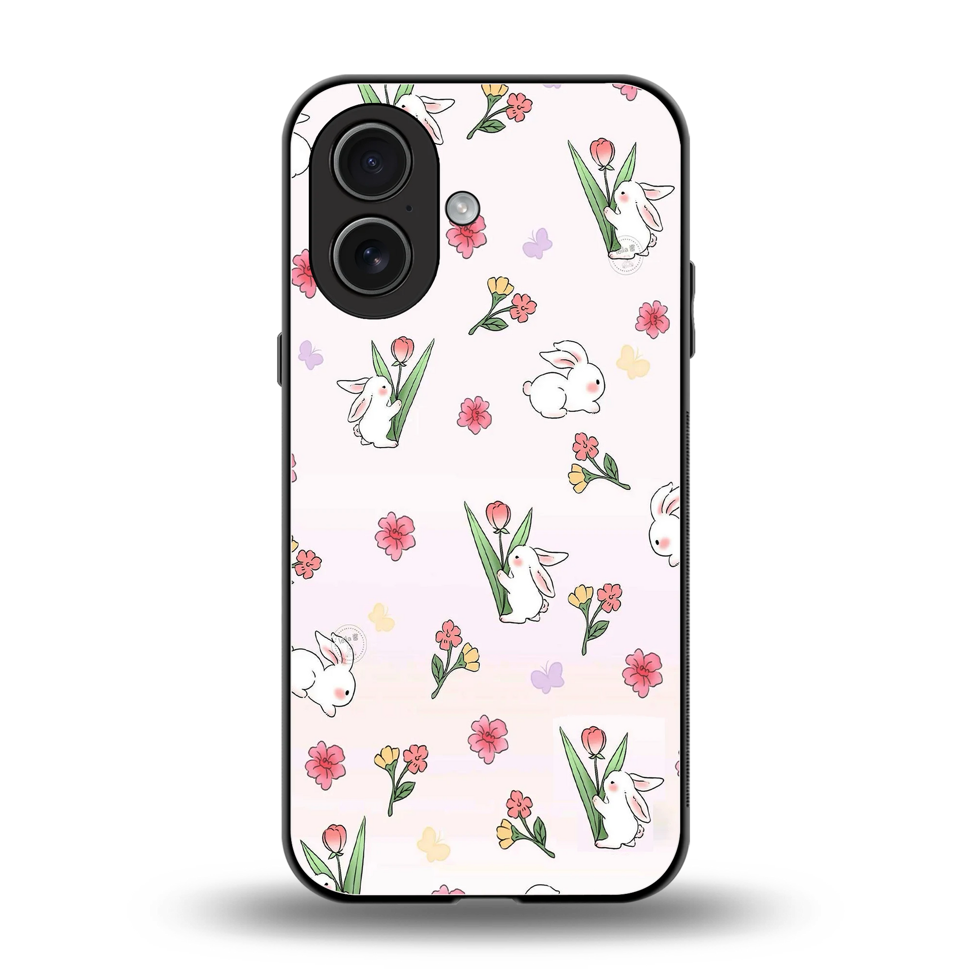 Bunny Bliss back phone cover | glass case for iphone 17