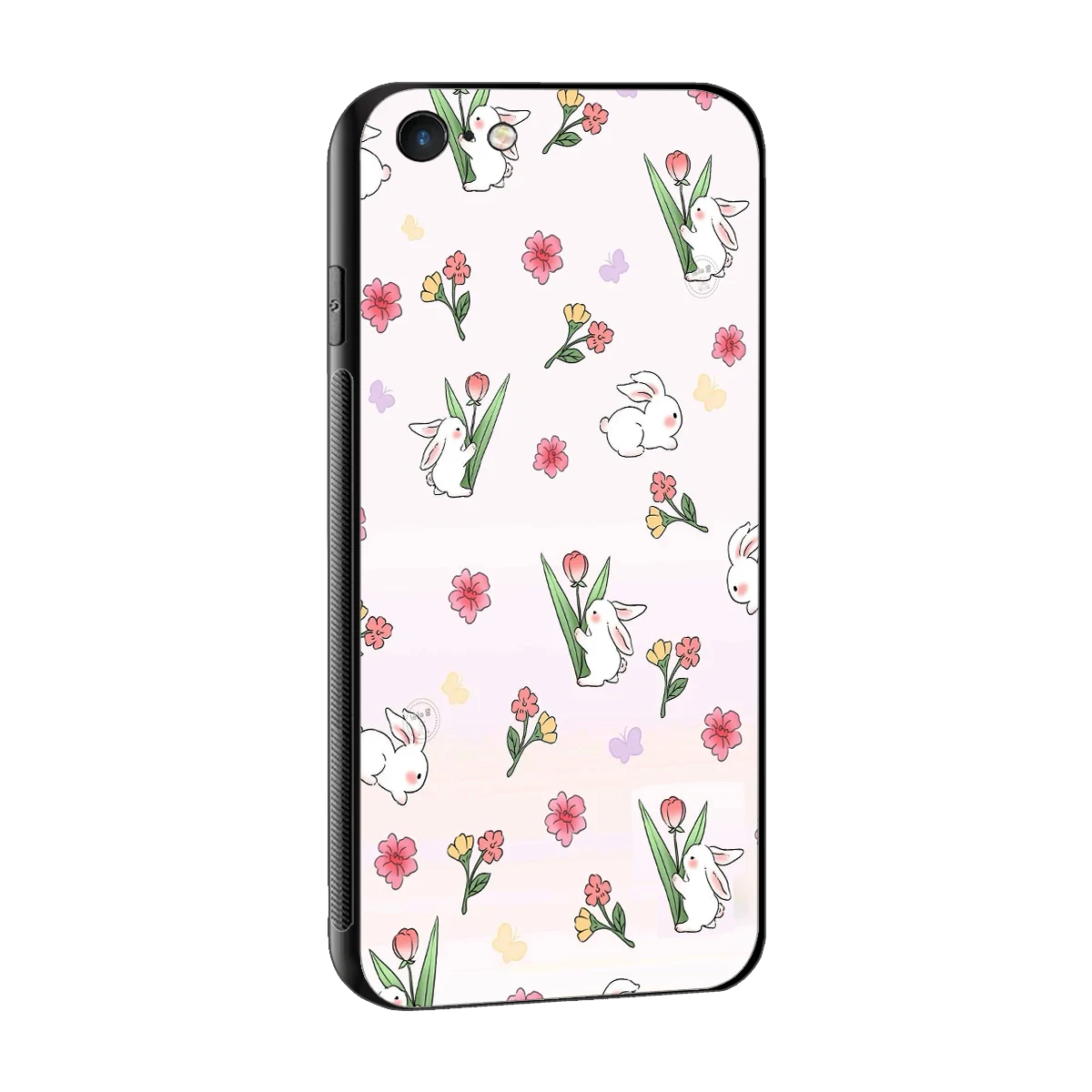 Bunny Bliss sleek iphone 6 cover with tempered glass back and TPU edges