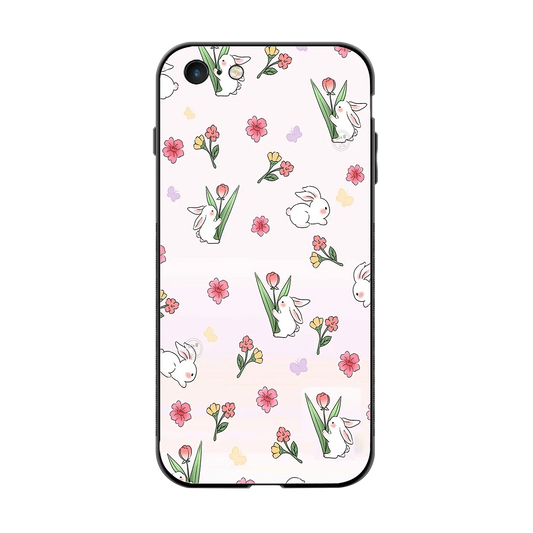 Bunny Bliss back phone cover | glass case for iphone 6